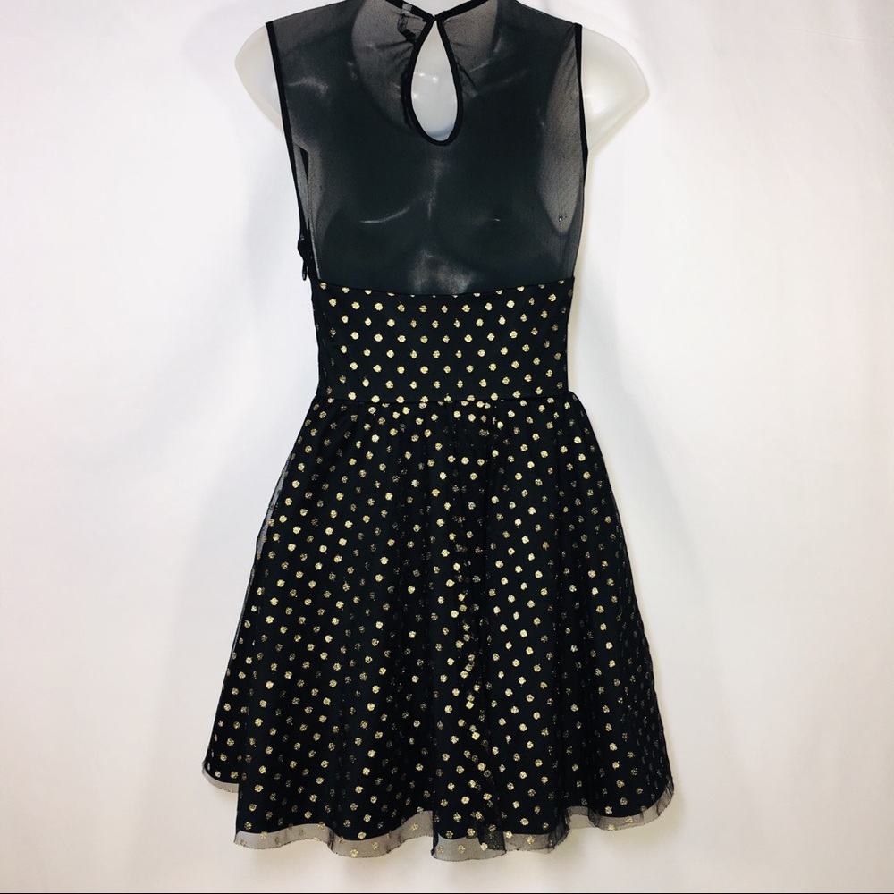 Nasty Gal black dress with gold dots - Picture 3 of 8